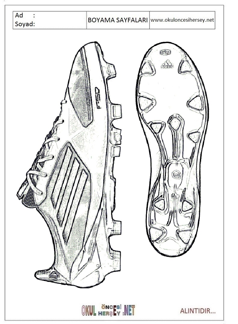 Çocuklar İçin Spor-Ayakkabısı Boyama Sayfaları 